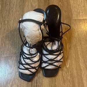 Gucci Elegant Black Strappy Women's Sandals Size 9.5 B. Worn once 4 photo shoot